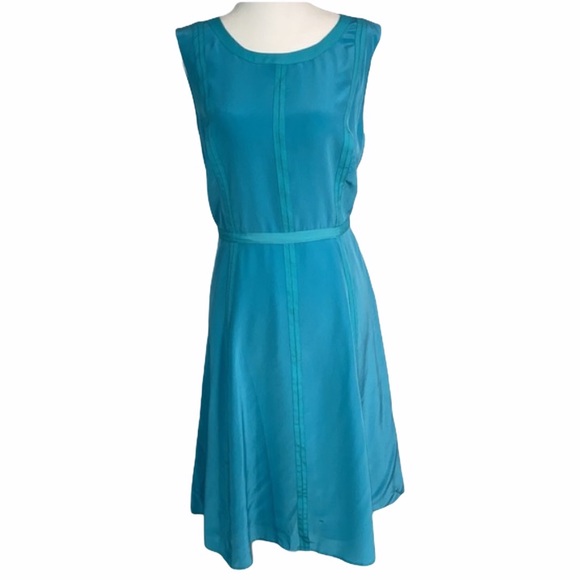 Talbots Turquoise Silk Dress - Picture 1 of 12